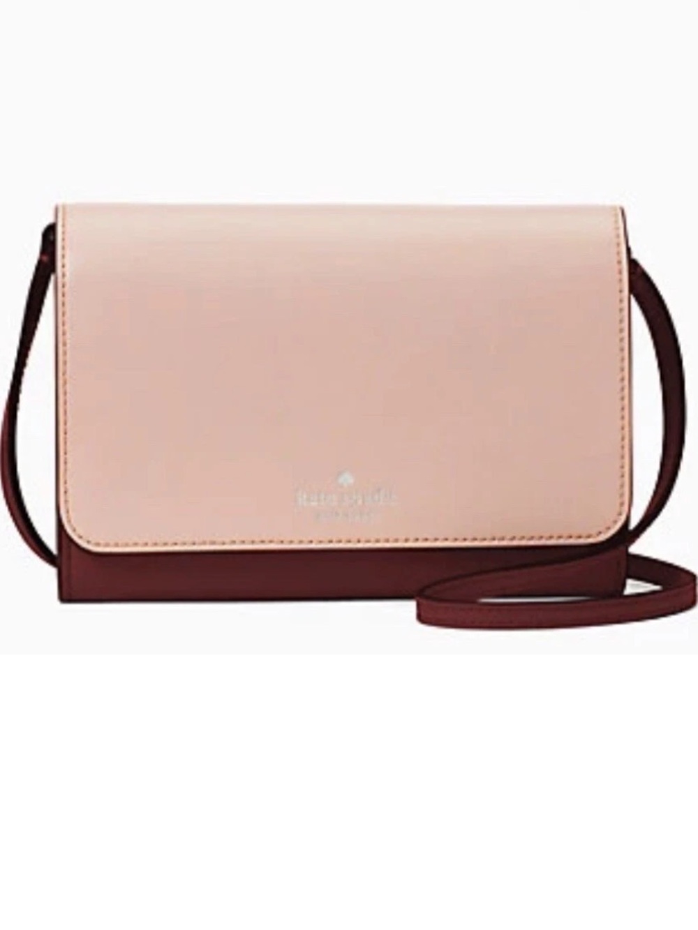 kate spade Kerri Small Flap Wallet Pink and Burgundy Crossbody